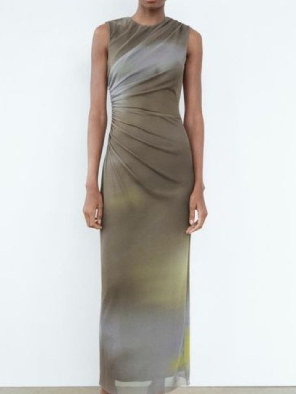 Commense Olive Green Sleeveless Maxi Dress